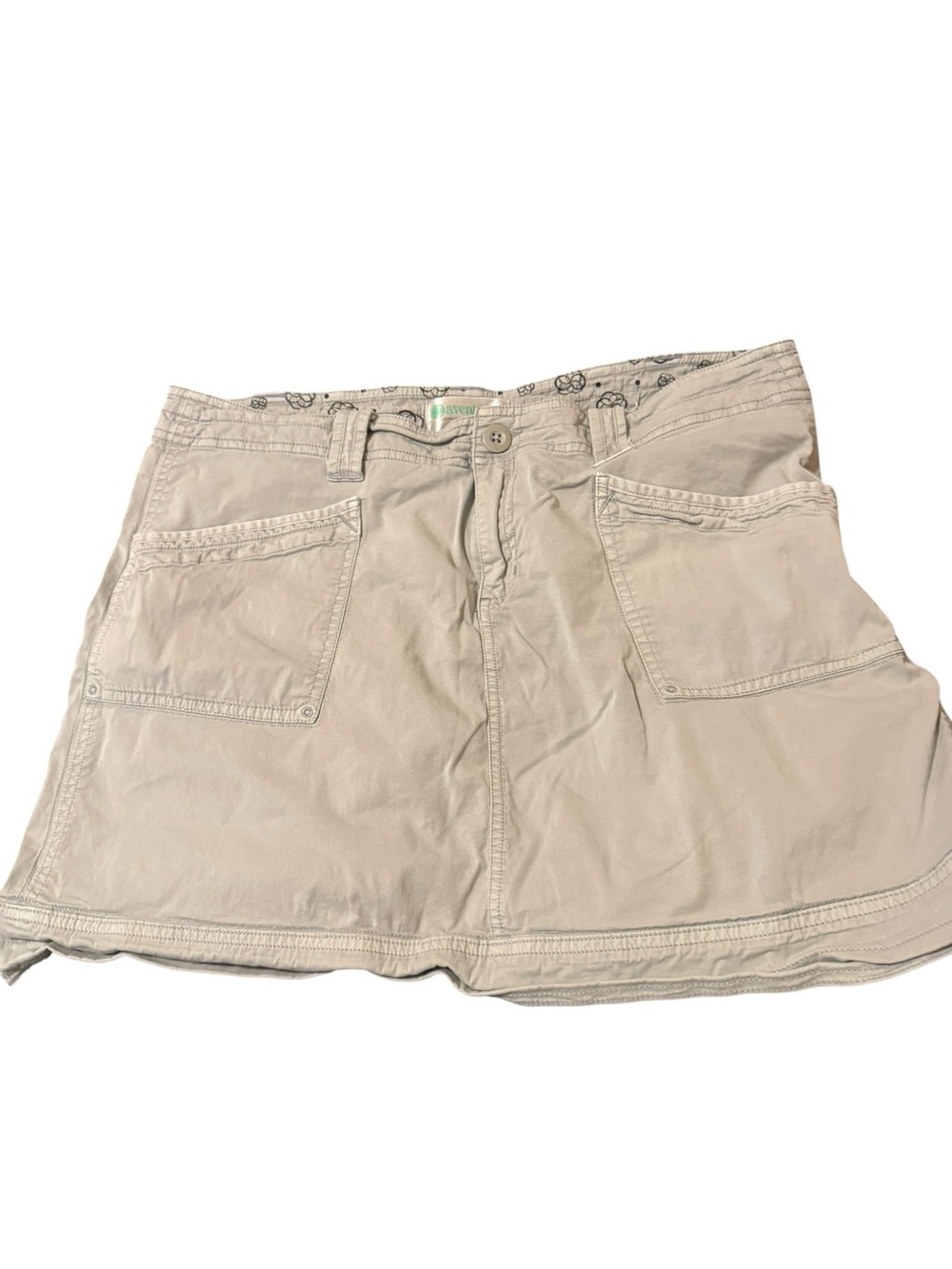 Aventura Organic Cotton Sage Green/Gray Cargo Skort Size 14